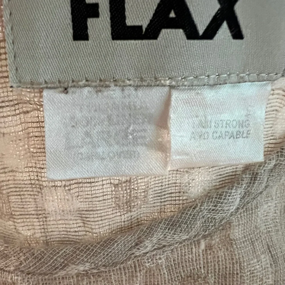 FLAX Oatmeal Linen Textured Tunic Top Scoop Neck Short Sleeve Size large - Picture 6 of 6